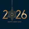 Elegant Happy New Year Background with Decorative Snowflake Design – Festive Vector Graphic